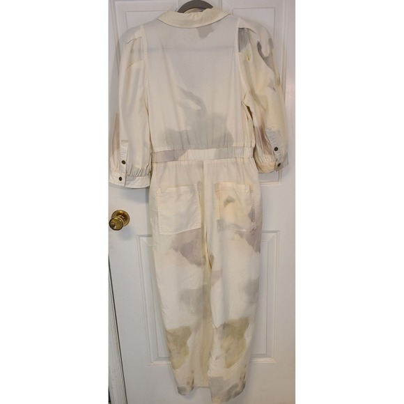 UNIVERSAL THREADS CREAM Lite CAMO COVERALLS Balloon Sleeve Artsy Street Sz 6 - Picture 11 of 11